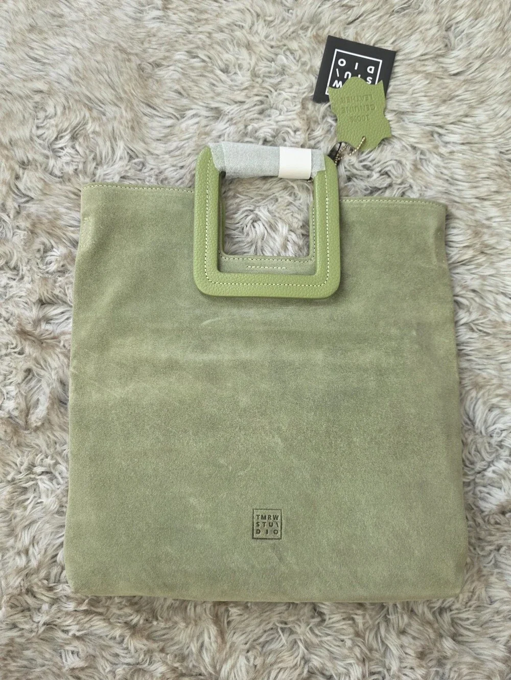 TMRW Studio Max Suede Clutch Jade Green